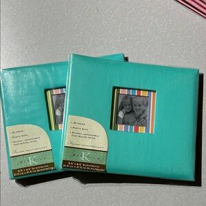 2 New Teal 8.5" x 8.5" Marcella Scrapbooks by K & Company, and refill pages